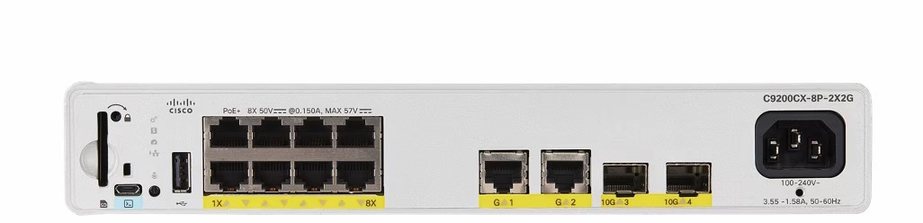 Cisco Catalyst C9200CX-8P-2X2G-E switch di rete Gestito L2/L3 Gigabit Ethernet (10/100/1000) Supporto Power over Ethernet (PoE) Grigio
