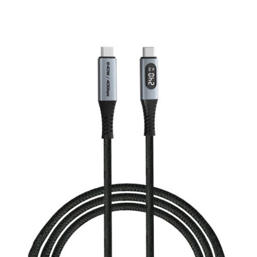 VERBATIM CAVO INTRECCIATO DATI RICARICA USB-C MASCHIO MASCHIO CON DISPLAY PD1 FINO 240 W 1.2 MT NERO